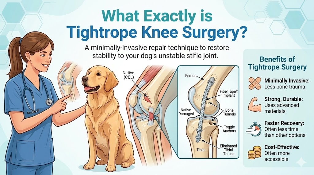 Tightrope Knee Surgery Guide: Treatment, Benefits & Healing Process - All Creatures Veterinary Center What Exactly is Tightrope Knee Surgery?